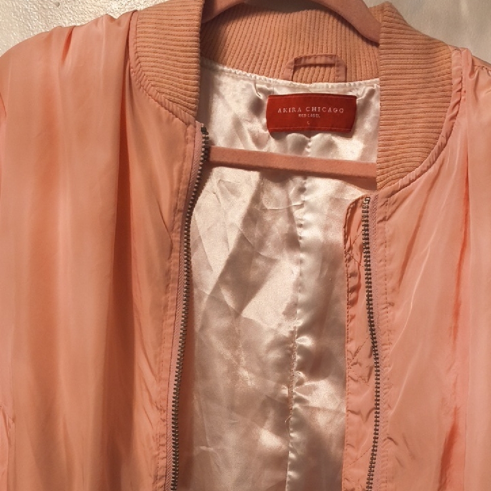 AKIRA Soft Peach Bomber Jacket